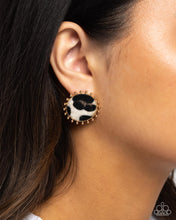 Load image into Gallery viewer, Cowhide Couture - Brown post earring E037/24/25
