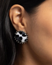 Load image into Gallery viewer, Cowhide Couture - Black post earring A009
