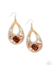 Load image into Gallery viewer, Teardrop Trifecta - Brown earring D049

