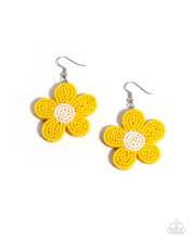 Load image into Gallery viewer, Seed Bead Vibrancy - Yellow earring G049
