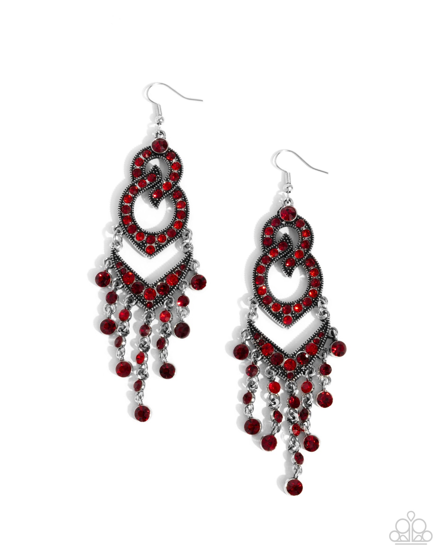 Pristine Precipitation - Red earring D067