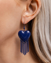 Load image into Gallery viewer, Flirty Fringe - Blue earring E037
