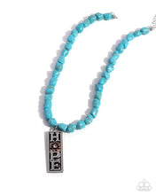 Load image into Gallery viewer, Hopeful Headline - Blue necklace E065
