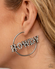 Load image into Gallery viewer, Howdy Hoedown - White hoop earring Feb 2025 LOP D021
