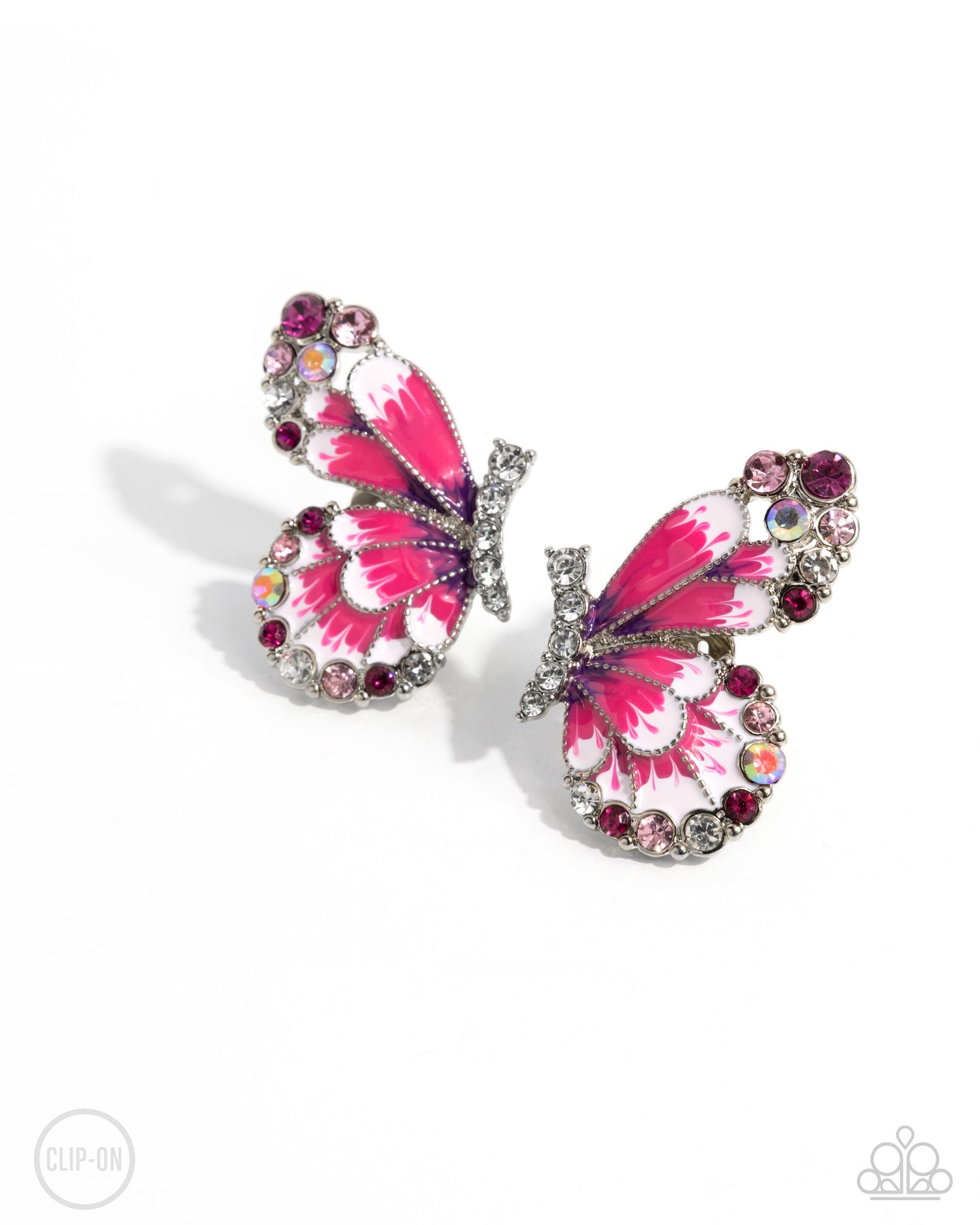 Decadent Descent - Pink clip-on earring D048