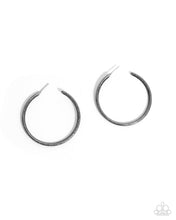 Load image into Gallery viewer, Serious Sass - Black hoop earring G049
