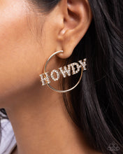 Load image into Gallery viewer, Howdy Hoedown - Gold hoop earring C006
