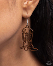 Load image into Gallery viewer, Given the Boot - Brown earring G009
