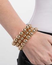 Load image into Gallery viewer, Refreshing Raindrops - Gold coil bracelet E044
