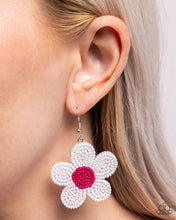 Load image into Gallery viewer, Seed Bead Vibrancy - White earring B037
