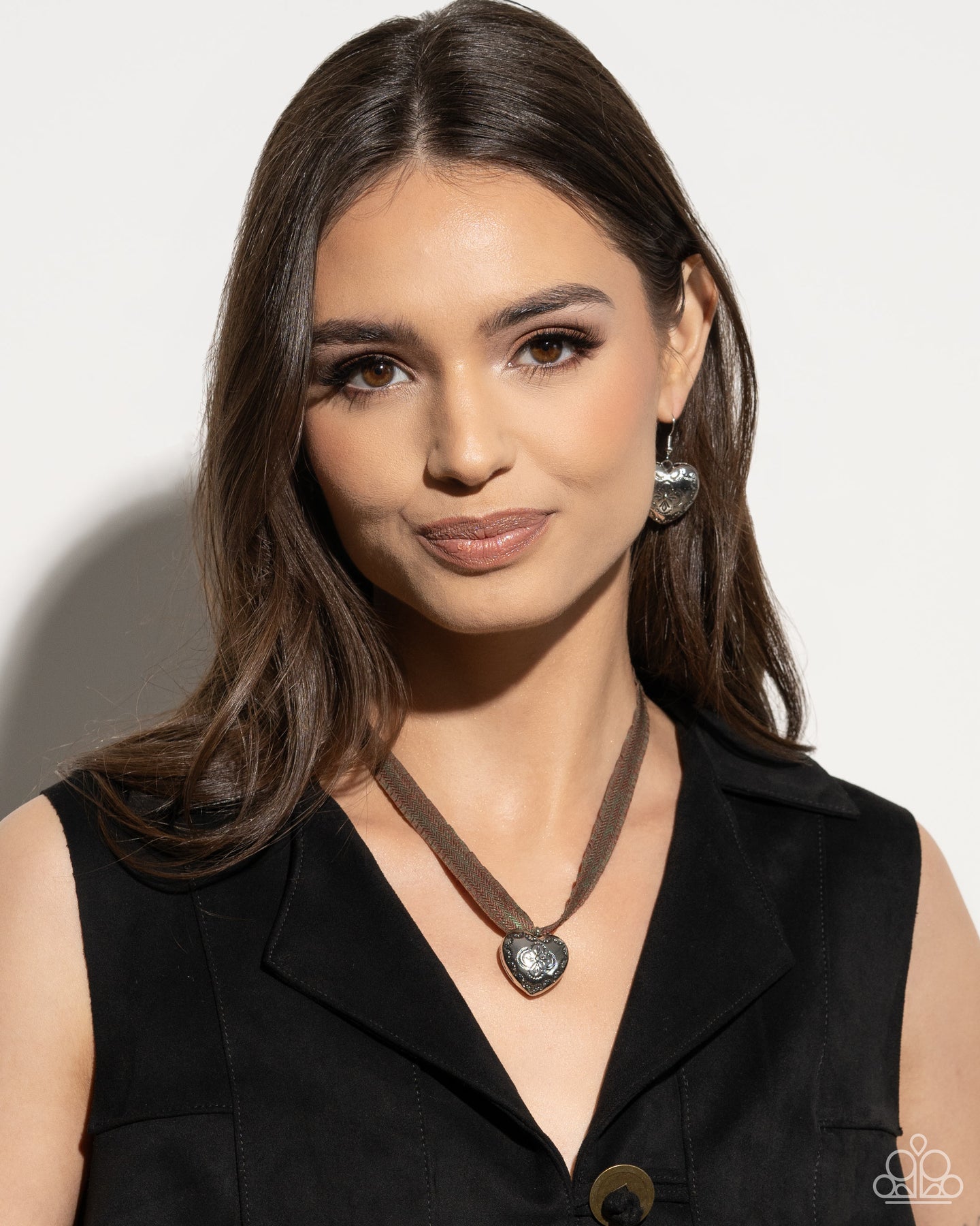 $16 SET: Fabricated Finesse - brown necklace plus  earring BOX 6