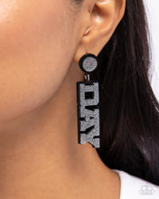 Load image into Gallery viewer, Home Game - Black earring E026
