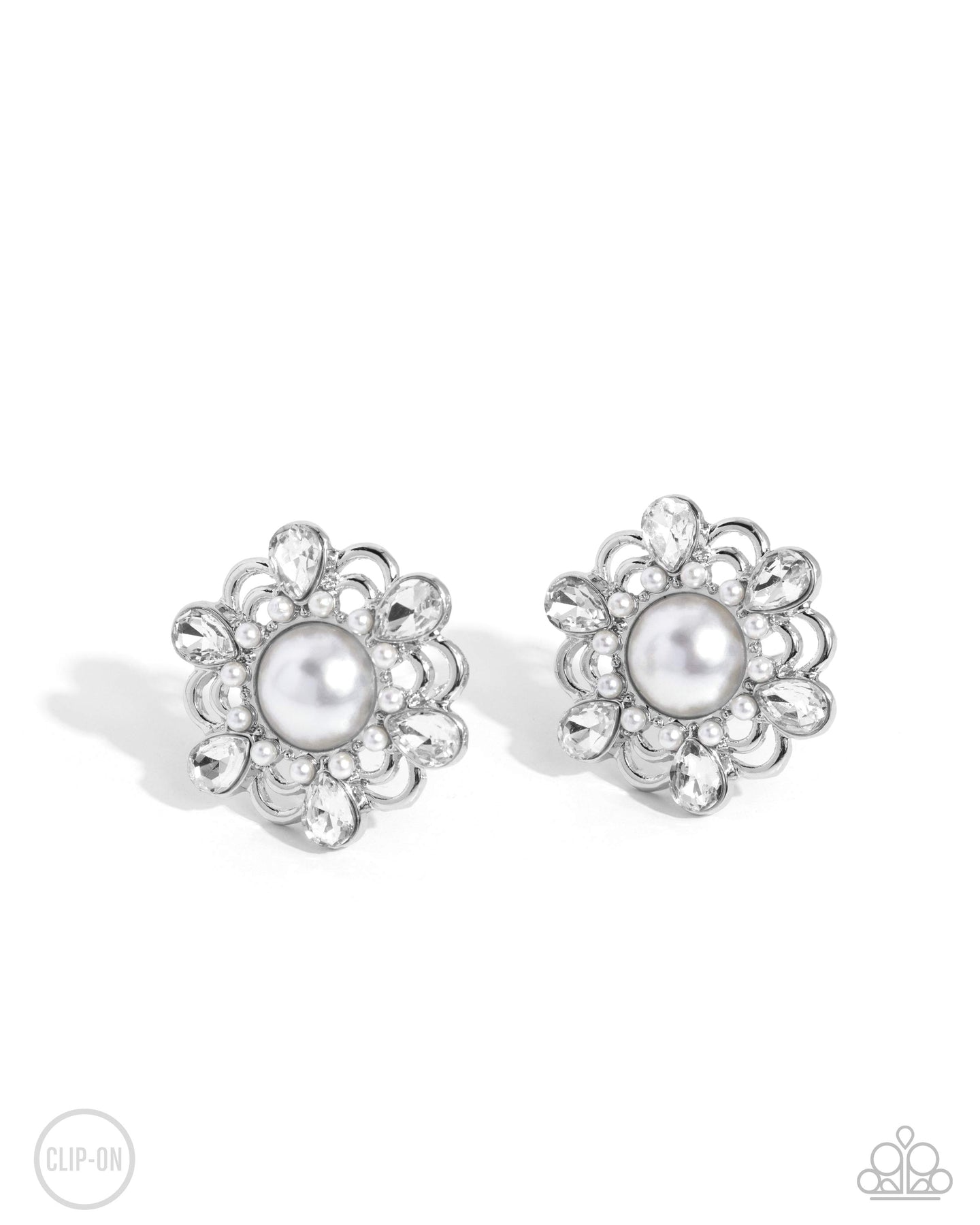 Relatable Radiance - White clip-on earring D050