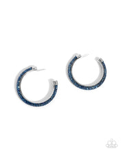 Load image into Gallery viewer, Chiseled Crescendo - Blue hoop earring B026
