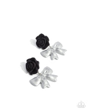 Load image into Gallery viewer, Rosette Rarity - Black post earring D034

