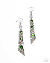 Load image into Gallery viewer, Cascading Cred - Green earring D049
