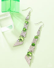 Load image into Gallery viewer, Cascading Cred - Green earring D049
