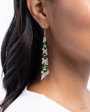 Load image into Gallery viewer, Cascading Cred - Green earring D049
