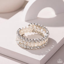 Load image into Gallery viewer, Grandiose Glitz - White coil bracelet E024
