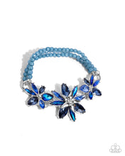 Load image into Gallery viewer, $16 SET: Floral Feature - Blue necklace + bracelet A021
