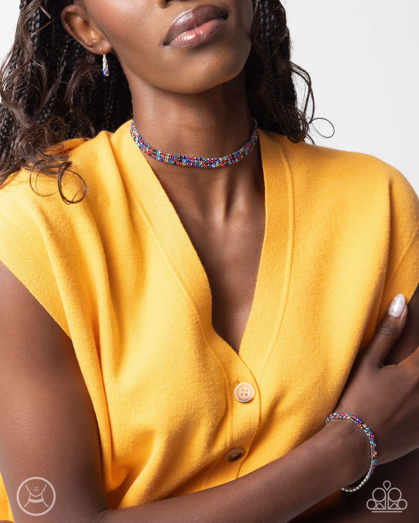 $16 SET: Terrific Trio - Multi Choker necklace + matching bracelet E050