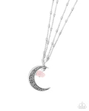 Load image into Gallery viewer, $16 Set: Crescent Charm - pink necklace plus matching ring C020
