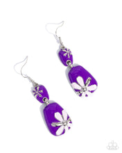 Load image into Gallery viewer, Floral Familia - Purple earring A029
