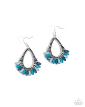 Load image into Gallery viewer, Pronged Pattern - Blue earring B003
