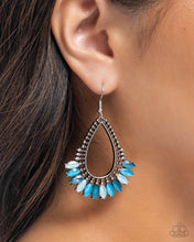 Load image into Gallery viewer, Pronged Pattern - Blue earring B003
