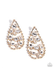 Load image into Gallery viewer, Giant Glitter - Gold post earring D080
