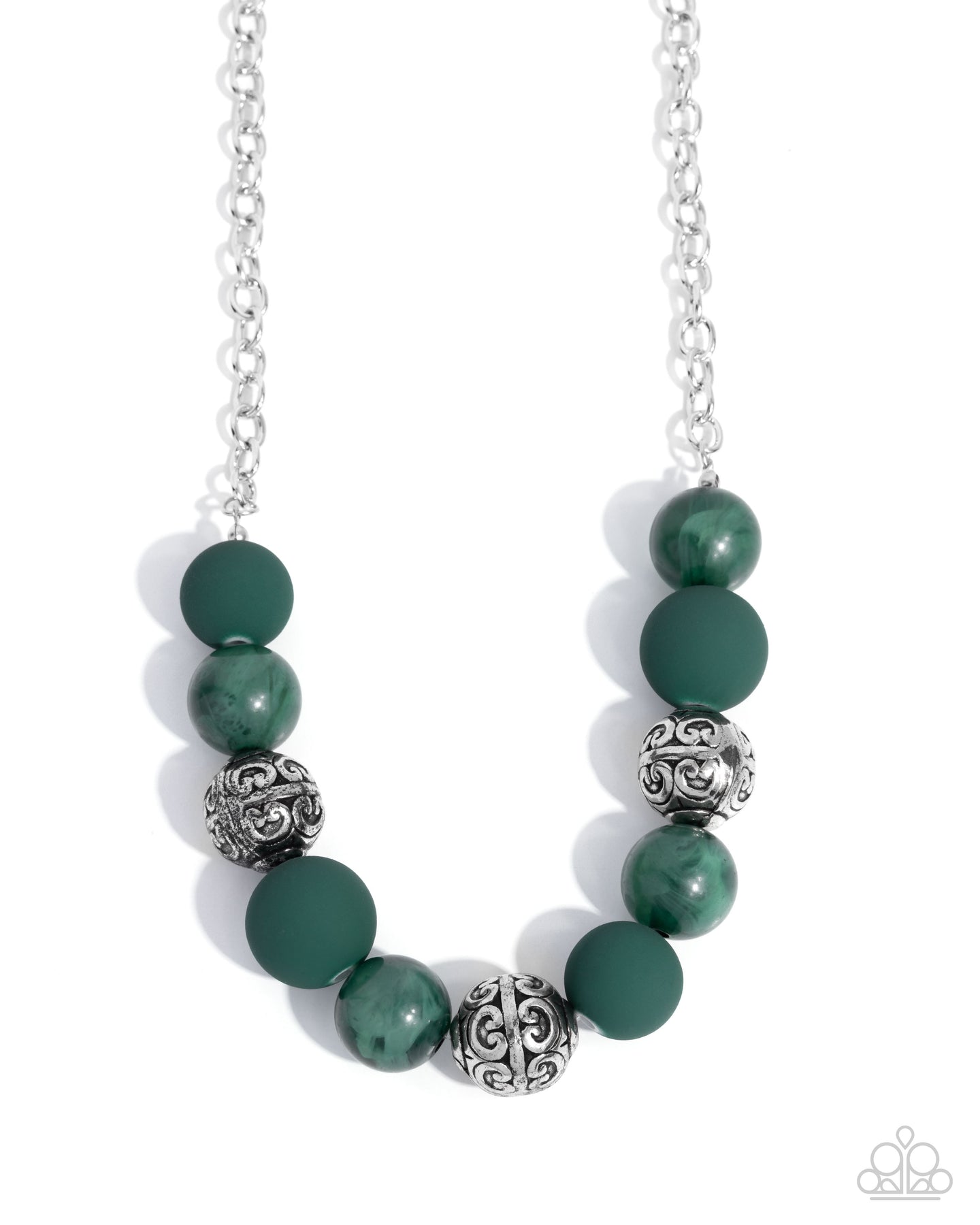 Bewitching Texture - Green necklace C009