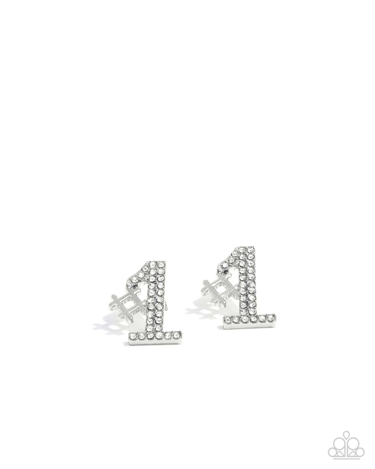 We're Number One, Youre Number Two - White post earring E042