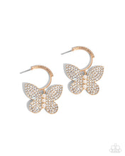 Load image into Gallery viewer, Butterfly Boundary - Gold hoop earring E079

