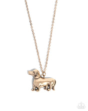 Load image into Gallery viewer, Darling Dachshund - Gold necklace E077
