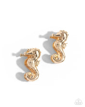 Load image into Gallery viewer, Sea Horse Statement - Gold post earring 1560
