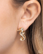 Load image into Gallery viewer, Sea Horse Statement - Gold post earring 1560
