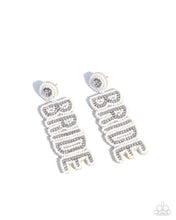 Load image into Gallery viewer, Bridal Beading - White post earring G049
