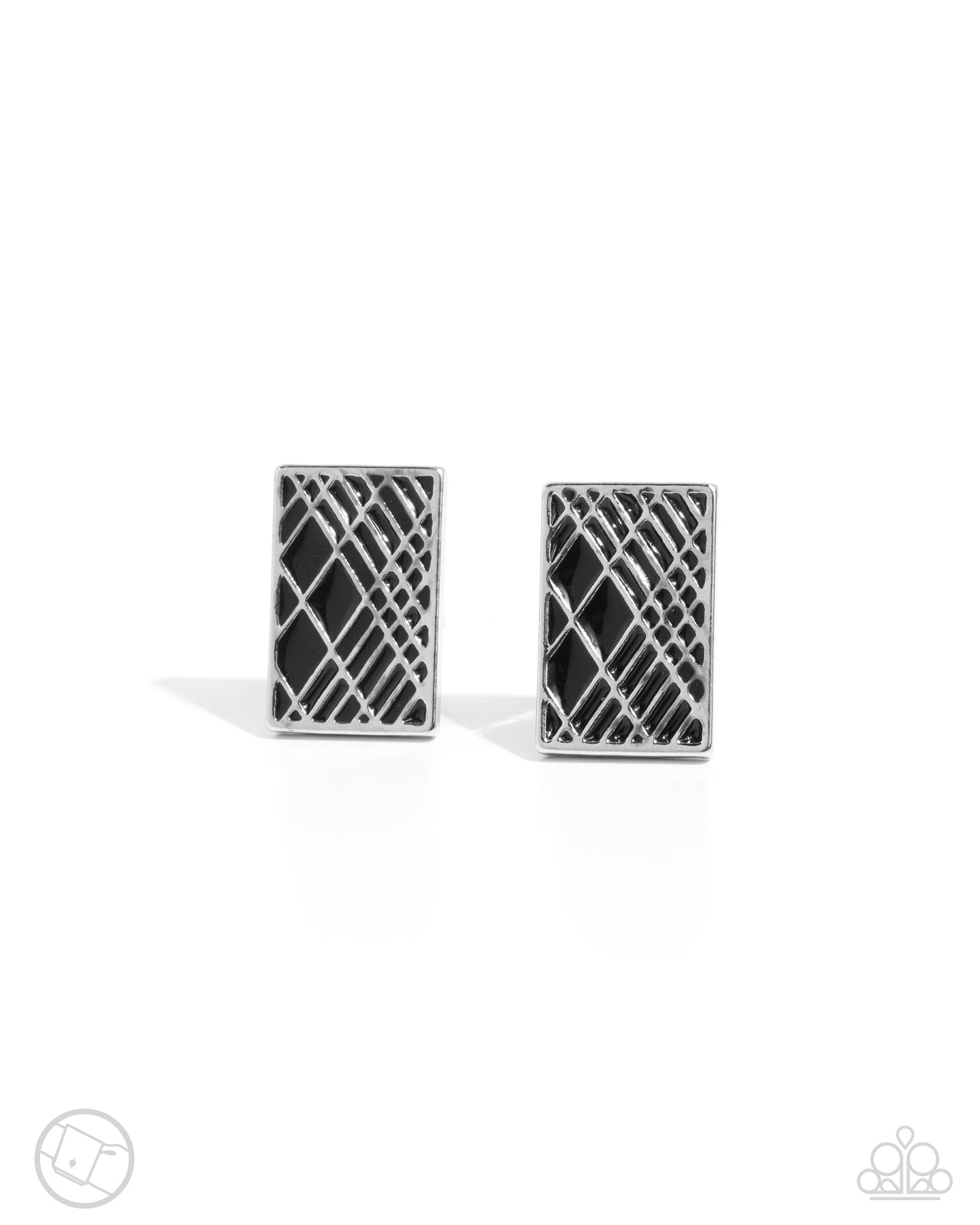 Crisscrossed Captain - Black men's cuff links E039