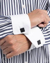 Load image into Gallery viewer, Shimmery Strength - Black men&#39;s cuff links E045
