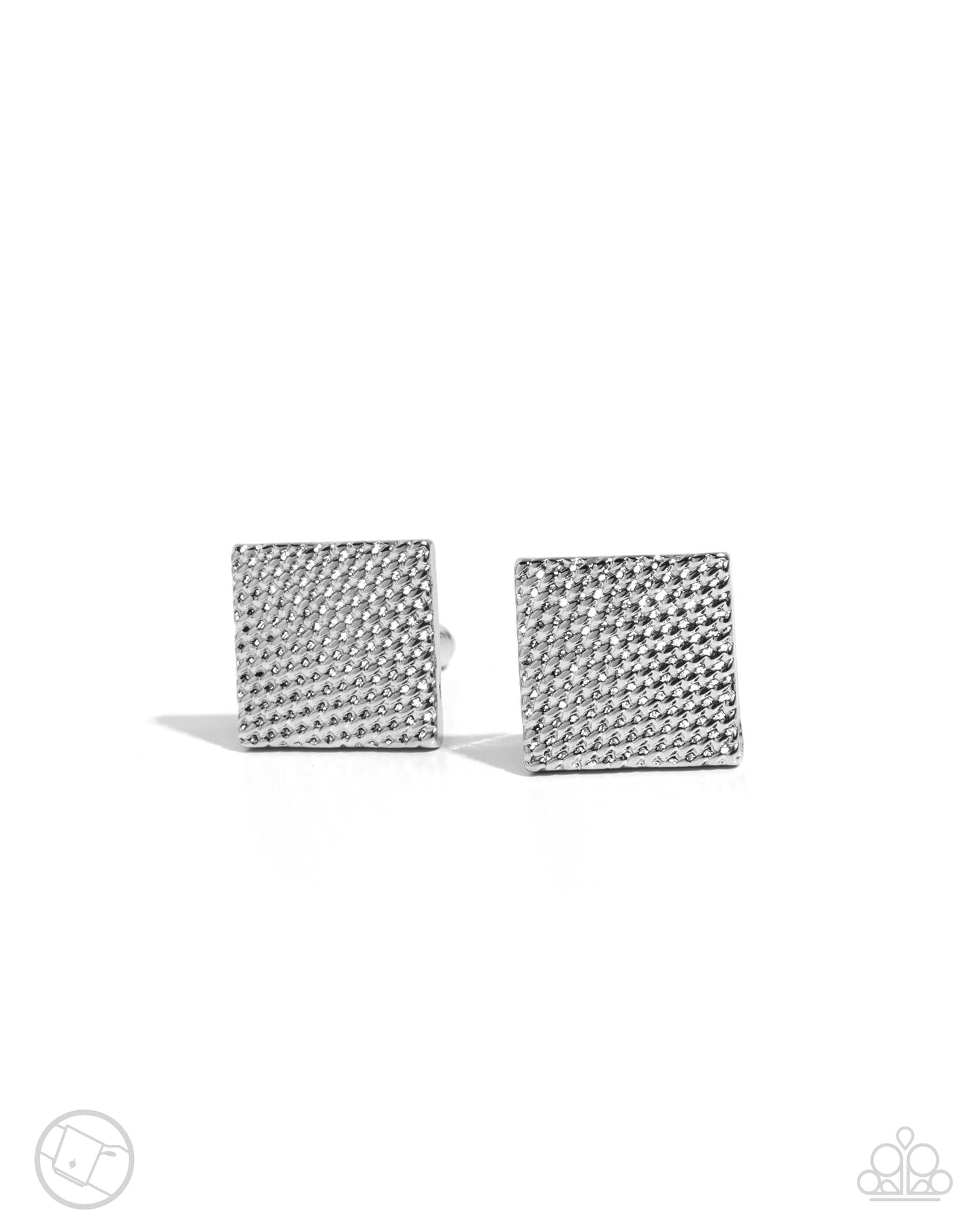 Shimmery Strength - Silver men's cuff links E042