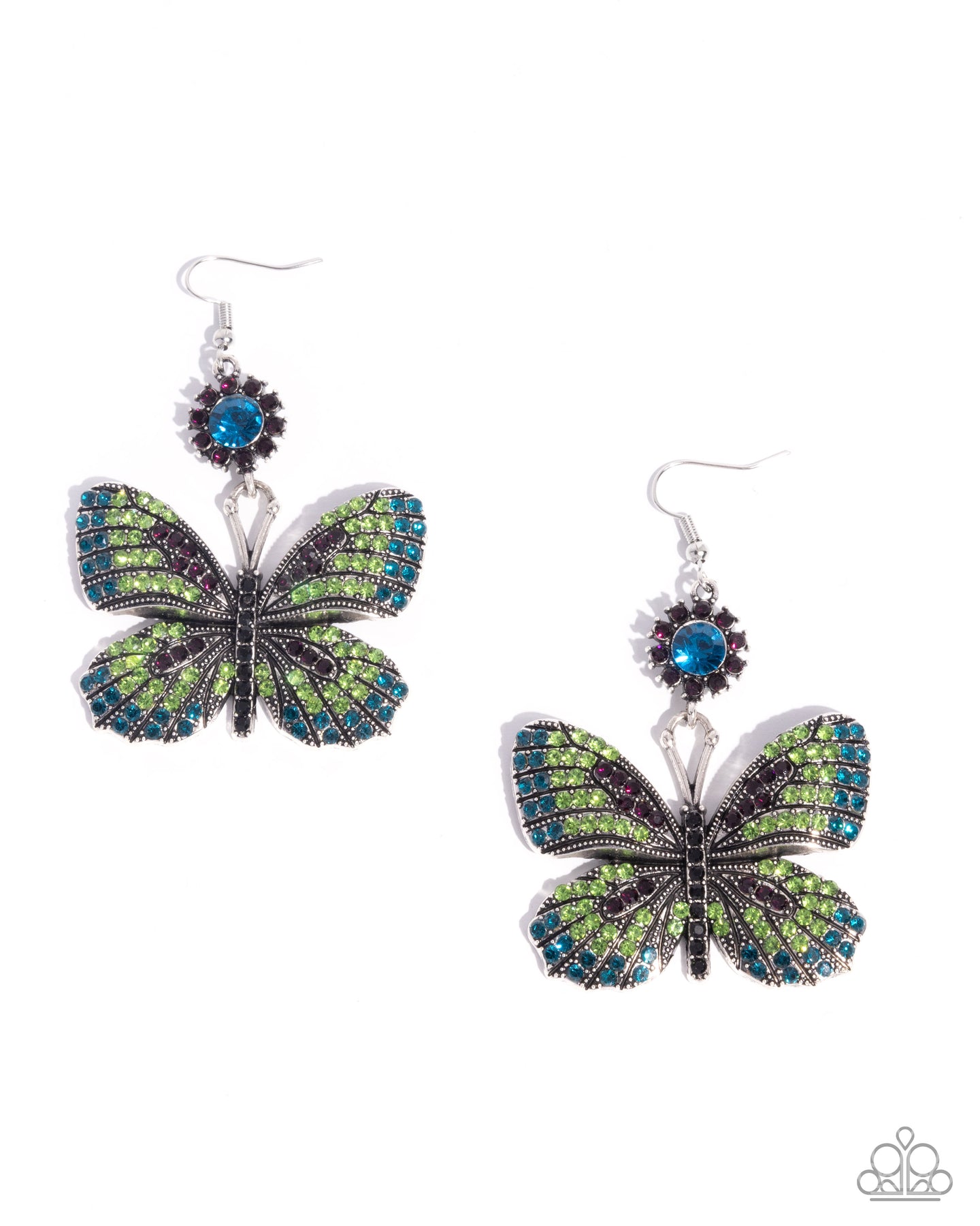 Fluttering Feature - Green earring D074