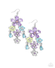 Load image into Gallery viewer, Floral Fountain - Purple post earring B087
