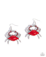 Load image into Gallery viewer, Colorful Crab - Red earring F065
