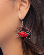 Load image into Gallery viewer, Colorful Crab - Red earring F065
