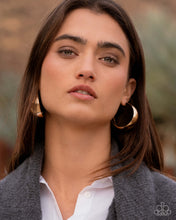 Load image into Gallery viewer, Subtle Sheen - Gold hoop earring A075
