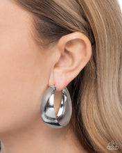 Load image into Gallery viewer, Subtle Sheen - Silver hoop earring E037
