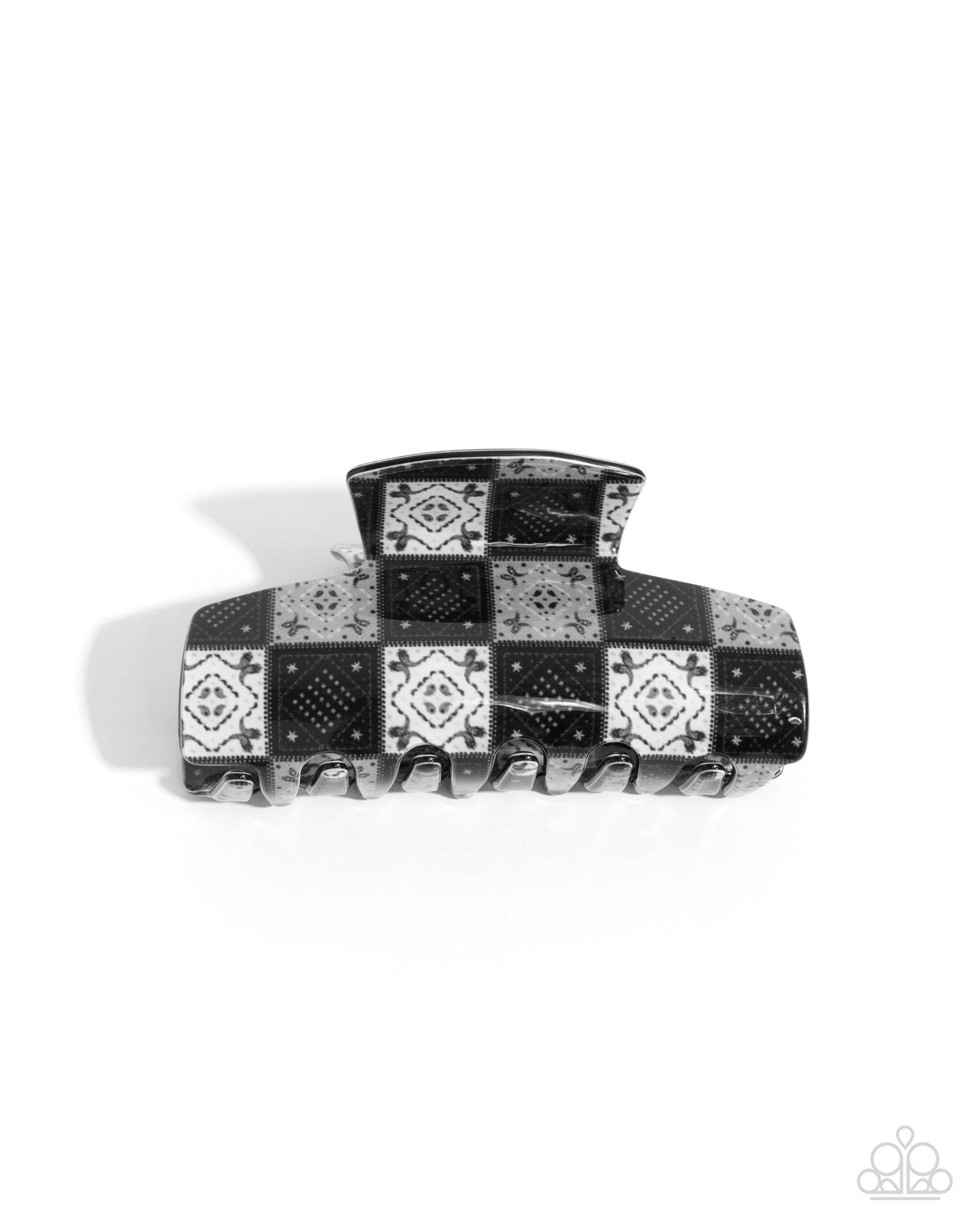 Patchwork Promise - Black claw hair clip E072