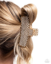 Load image into Gallery viewer, Glittery Gesture - Gold claw hair clip UP
