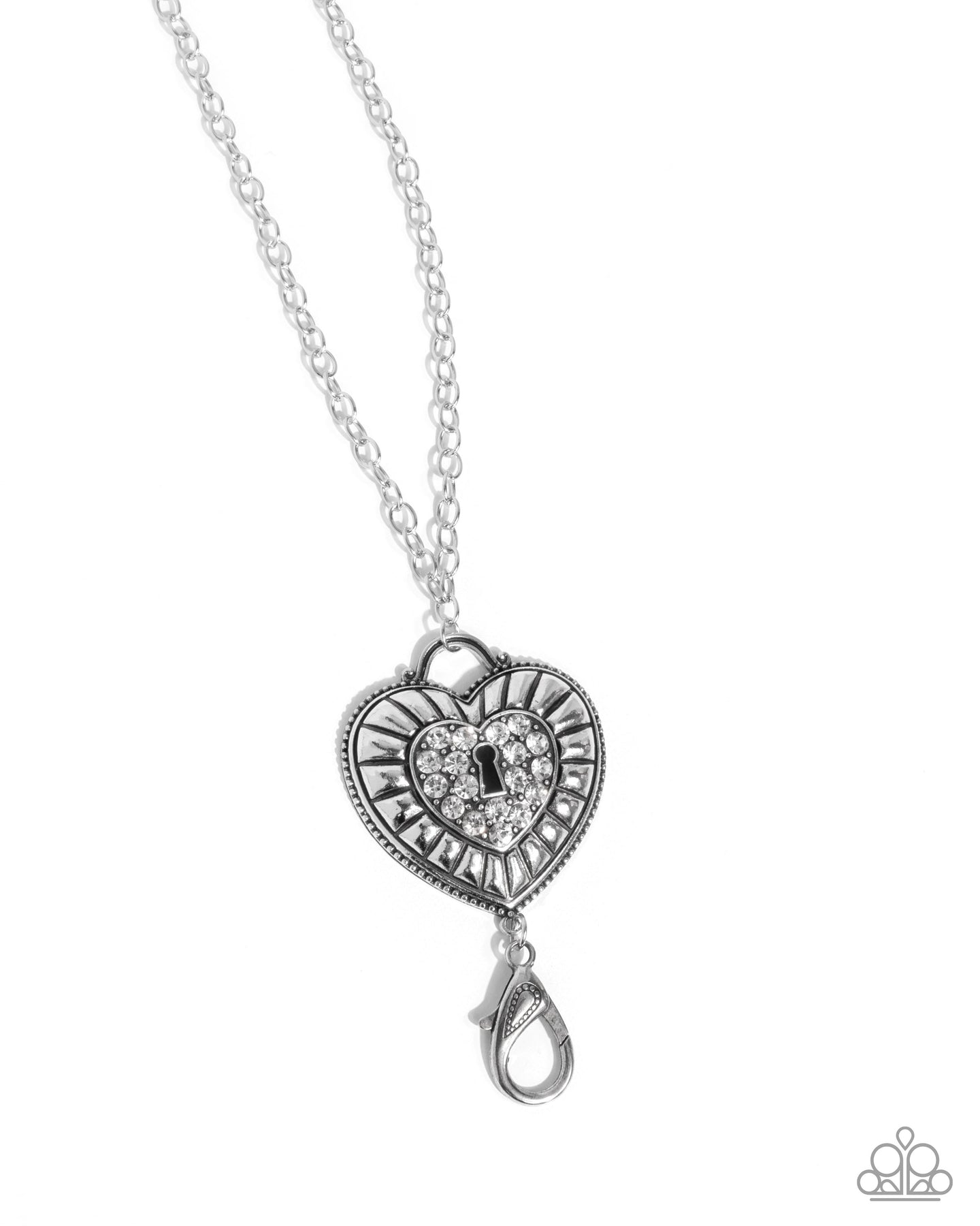 Panoramic Padlock - White necklace B124