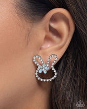 Load image into Gallery viewer, Bunny Backdrop - Blue earring G013
